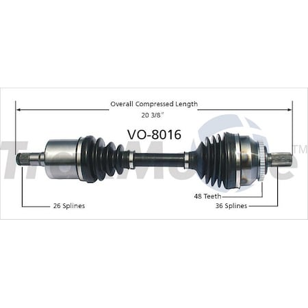 Surtrack Axle Cv Axle Shaft, Vo-8016 VO-8016